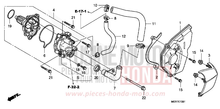 WASSERPUMPE (CBF600S8/SA8/N8/NA8) von CBF600N ABS QUASAR SILVER METALLIC (NHA48) von 2008